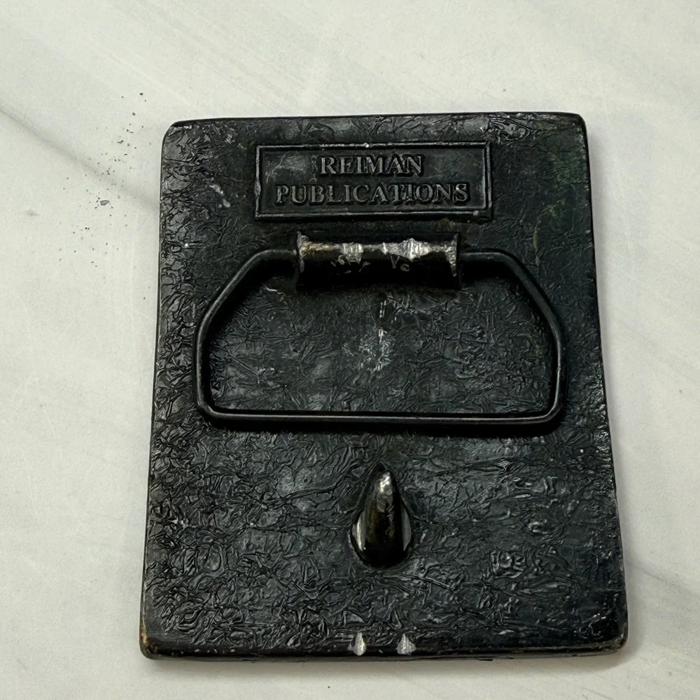 Vintage Reiman Publications Wheat Belt Brass Tone Rectangle Belt Buckle